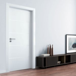 Internal Door with 4 Matt Aluminium Strips - CPL Doors - Right